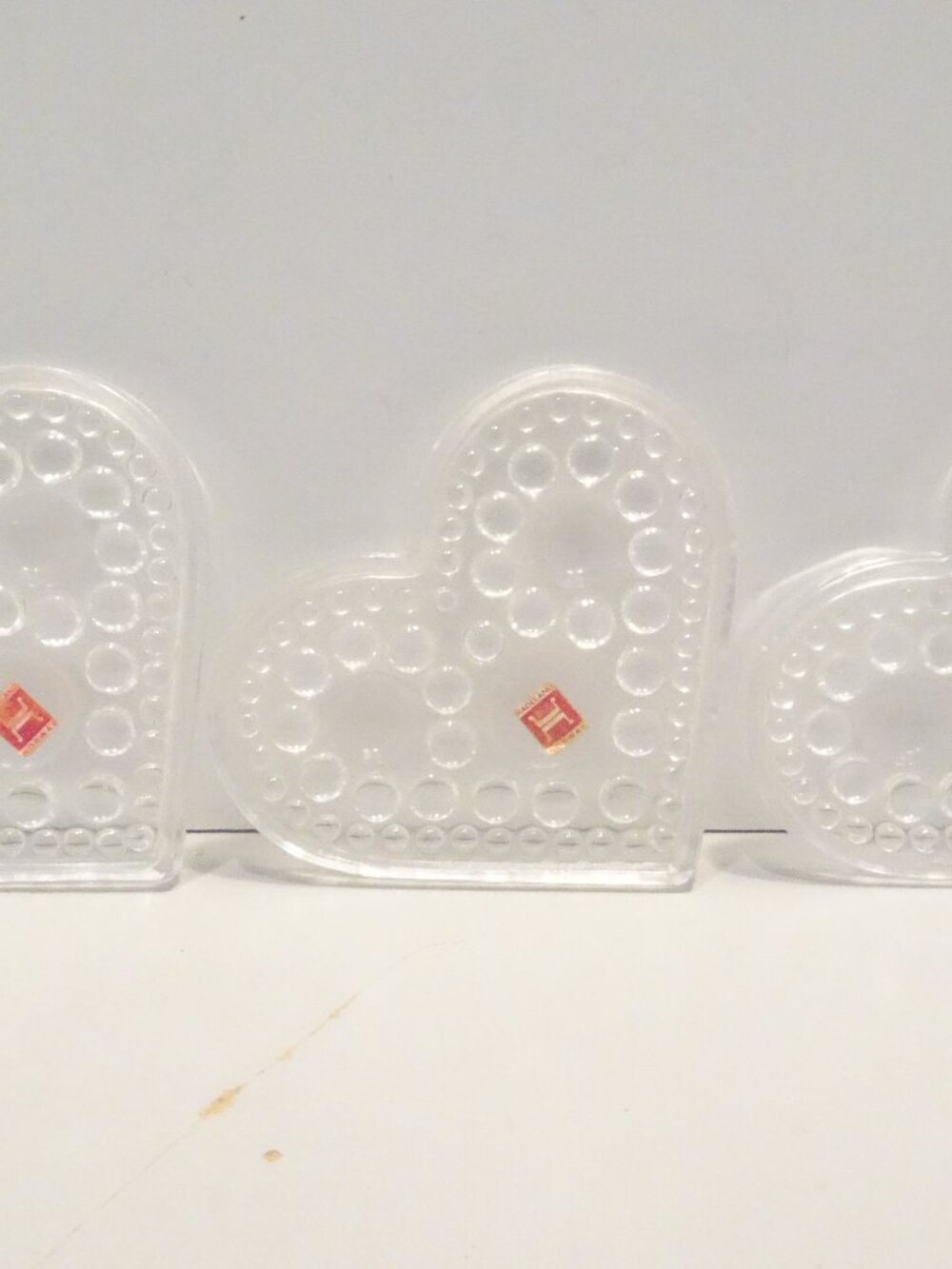 Hadeland Full Lead Crystal Norway Vintage Heart Ornaments Lot of 3 4.25" Across